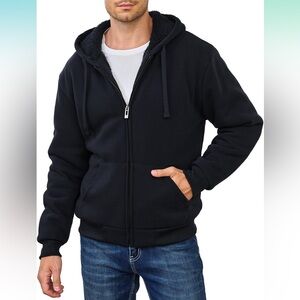 NWT Hoodies for Men Full ZipUp Fleece Warm  Jackets Heavyweight Sherpa Lined